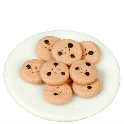 Plate of Dollhouse Miniature Chocolate Chip Cookies - Little Shop of Miniatures