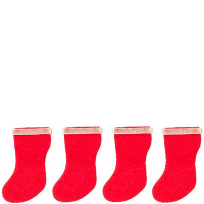 4 Red Dollhouse Miniature Stockings - Little Shop of Miniatures