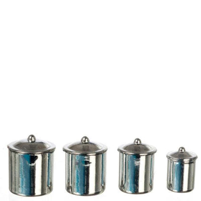 Stainless Steel Dollhouse Miniature Canisters - Little Shop of Miniatures