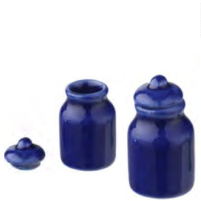 Blue Dollhouse Miniature Jars - Little Shop of Miniatures