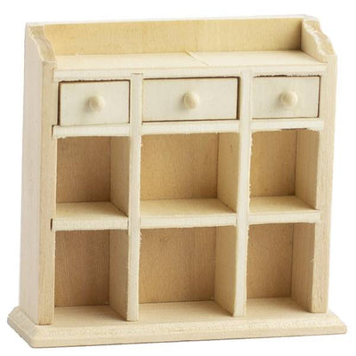 Unfinished Wood Dollhouse Miniature Cubbyhole Cabinet - Little Shop of Miniatures