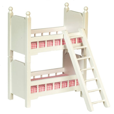 White Dollhouse Miniature Bunk Bed - Little Shop of Miniatures