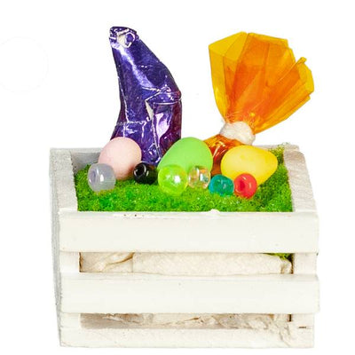 White Dollhouse Miniature Easter Crate - Little Shop of Miniatures