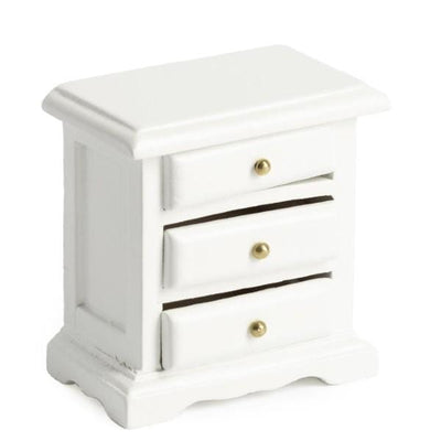 White Dollhouse Miniature Nightstand - Little Shop of Miniatures
