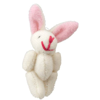 White Dollhouse Miniature Stuffed Rabbit - Little Shop of Miniatures
