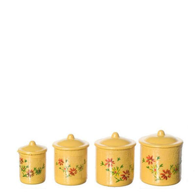 Yellow Dollhouse Miniature Canisters - Little Shop of Miniatures