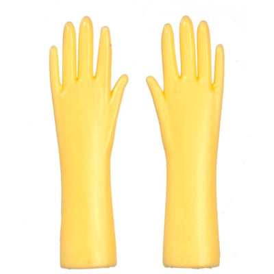 Yellow Dollhouse Miniature Cleaning Gloves - Little Shop of Miniatures