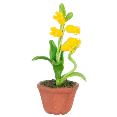 Potted Yellow Dollhouse Miniature Lilies - Little Shop of Miniatures